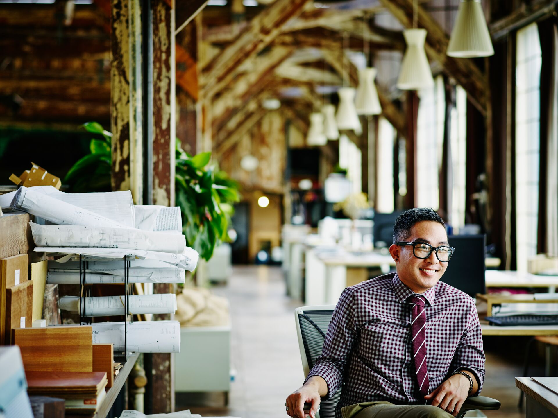 happy businessman at office